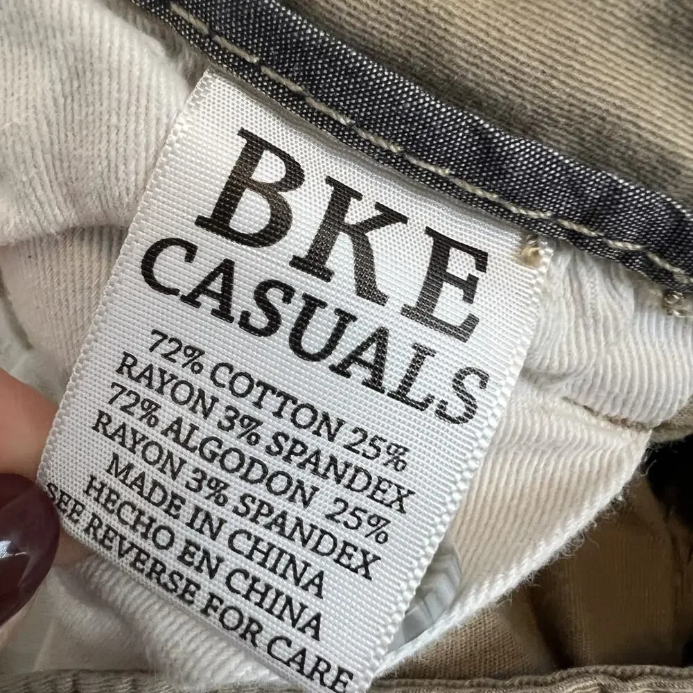 BKE Pants Mens 32R Khaki Jake Straight Chino‎ Casual Workwear Preppy Everyday